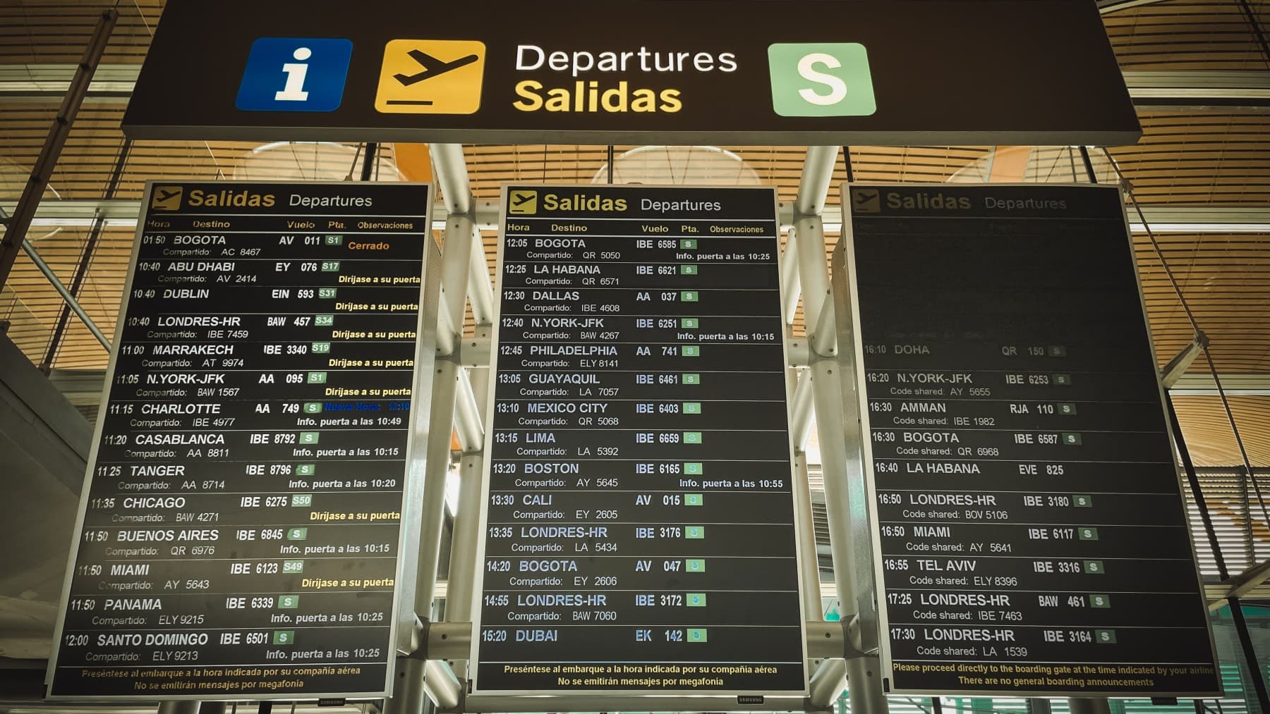 Aeropuerto de Madrid: Salidas y Llegadas